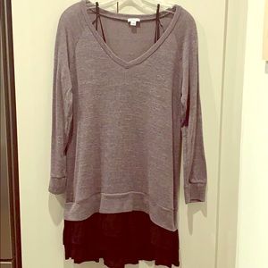 Splendid one-piece sweater dress ruffled bottom